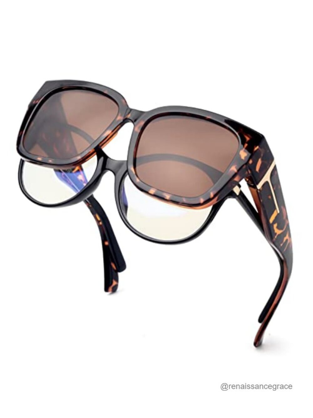 Over Glasses Sunglasses for Women Polarized UV400 TR90 Frame